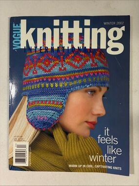Vogue Blue Multicolor Earflap Knit Hat on Cover